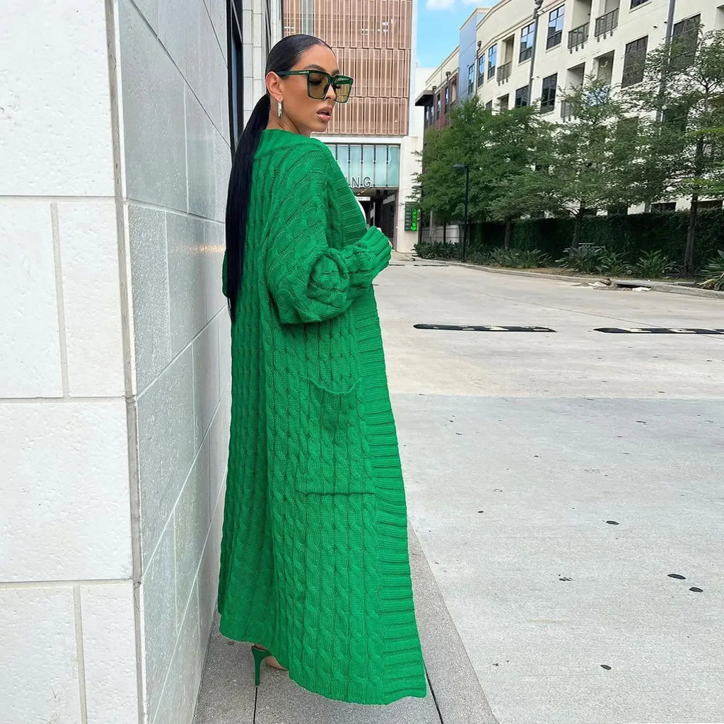 Cardigan long et torsadé pour femmes