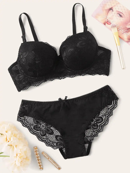 Ensemble Lingerie Transparente Femme – Soutien-Gorge et Culotte