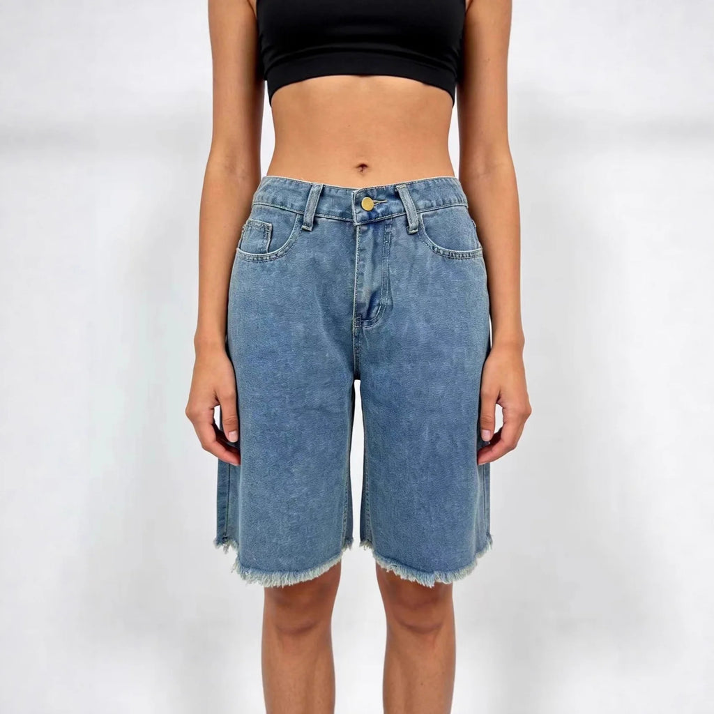 Short en jean ample vintage pour femmes