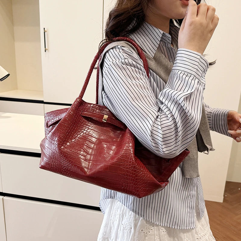 Sacs à bandoulière à motif crocodile pour femmes