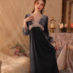 Robe de nuit sexy en velours pour femmes