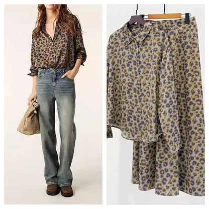 Chemise Femme – Col Rabattu et Imprimé Léopard