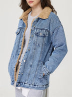 Veste en jean vintage à simple boutonnage pour femmes