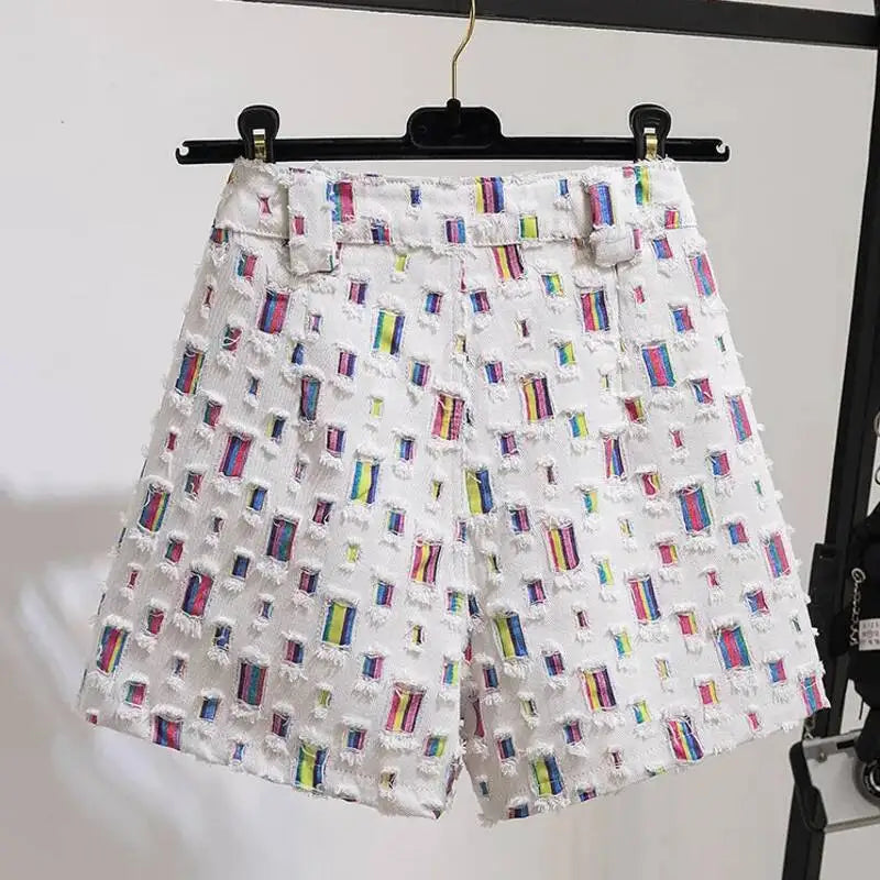 Short d'été tendance taille haute pour femmes