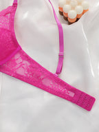 Soutien-gorge rouge rose à la mode avec anneau en acier pour femmes