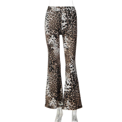 Pantalon Femme Évasé à Taille Élastique