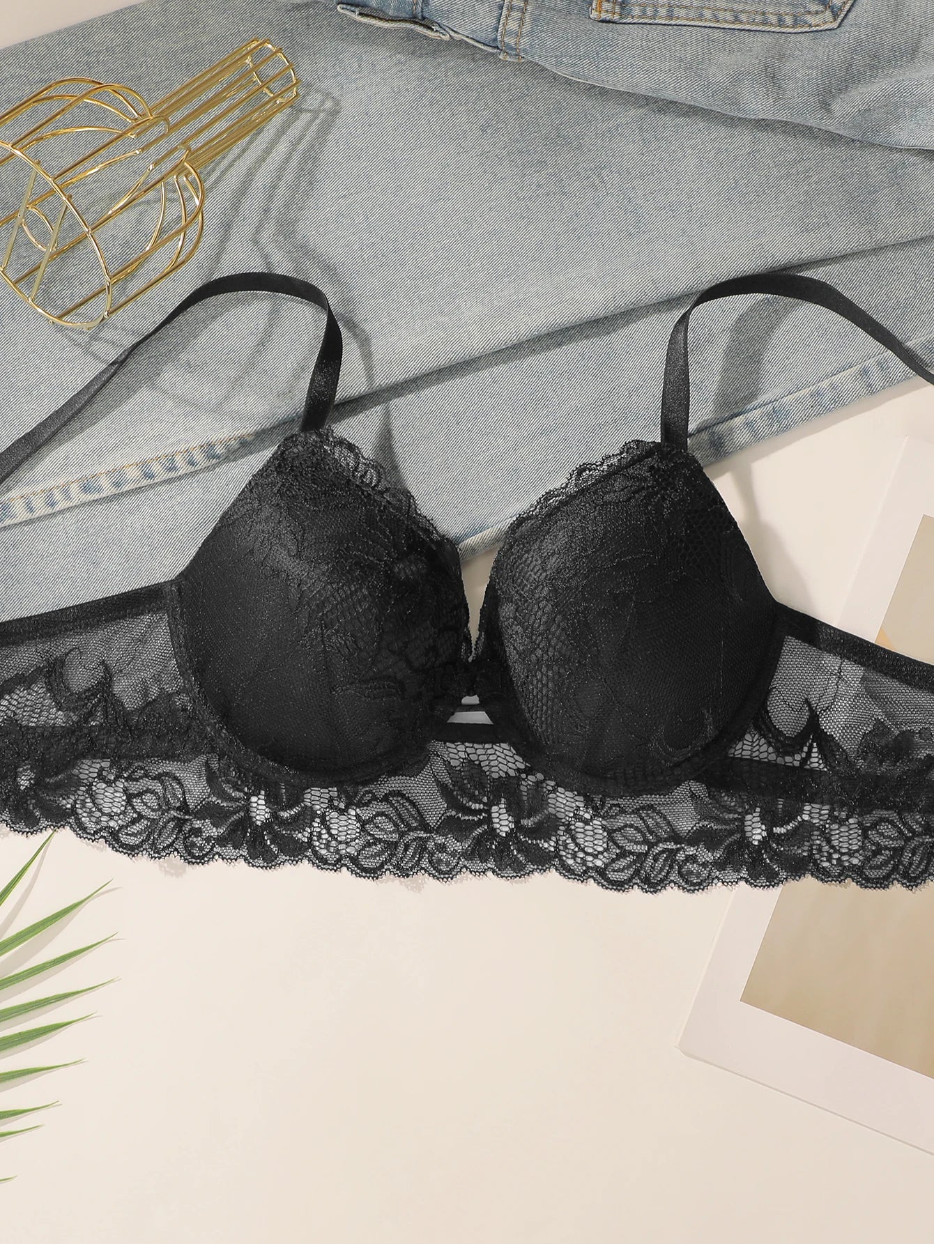 Soutien-gorge en dentelle brodée pour femmes