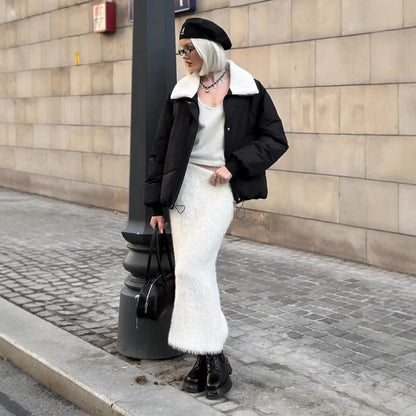 Jupe Longue en Maille Femme – Taille Haute et Ajustée