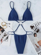Maillot de bain une pièce à découpes hautes pour femmes