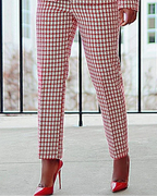 Ensemble deux pièces blazer et pantalon pied-de-poule élégant pour femmes