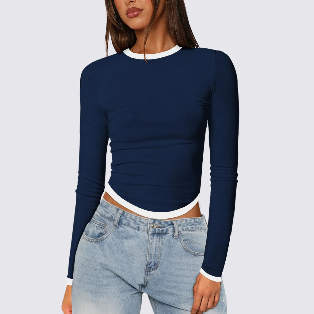 T-shirt à manches longues décontracté pour femmes