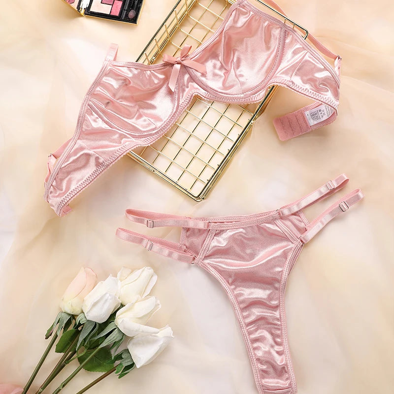 Ensemble de lingerie string et soutien-gorge confortables et amples pour femmes