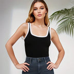 Body sans manches, col rond pour femmes