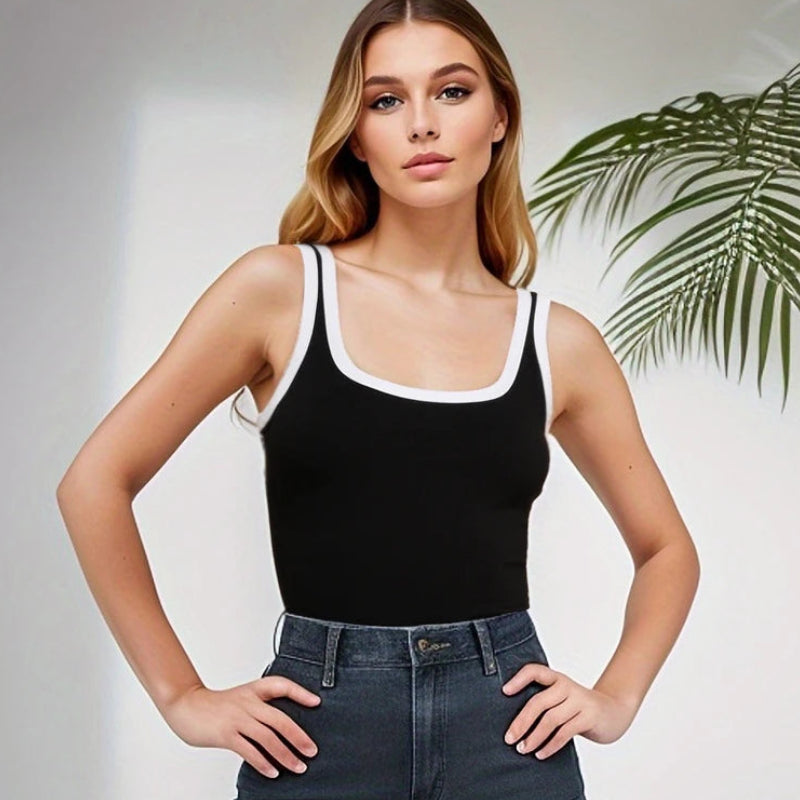 Body sans manches, col rond pour femmes