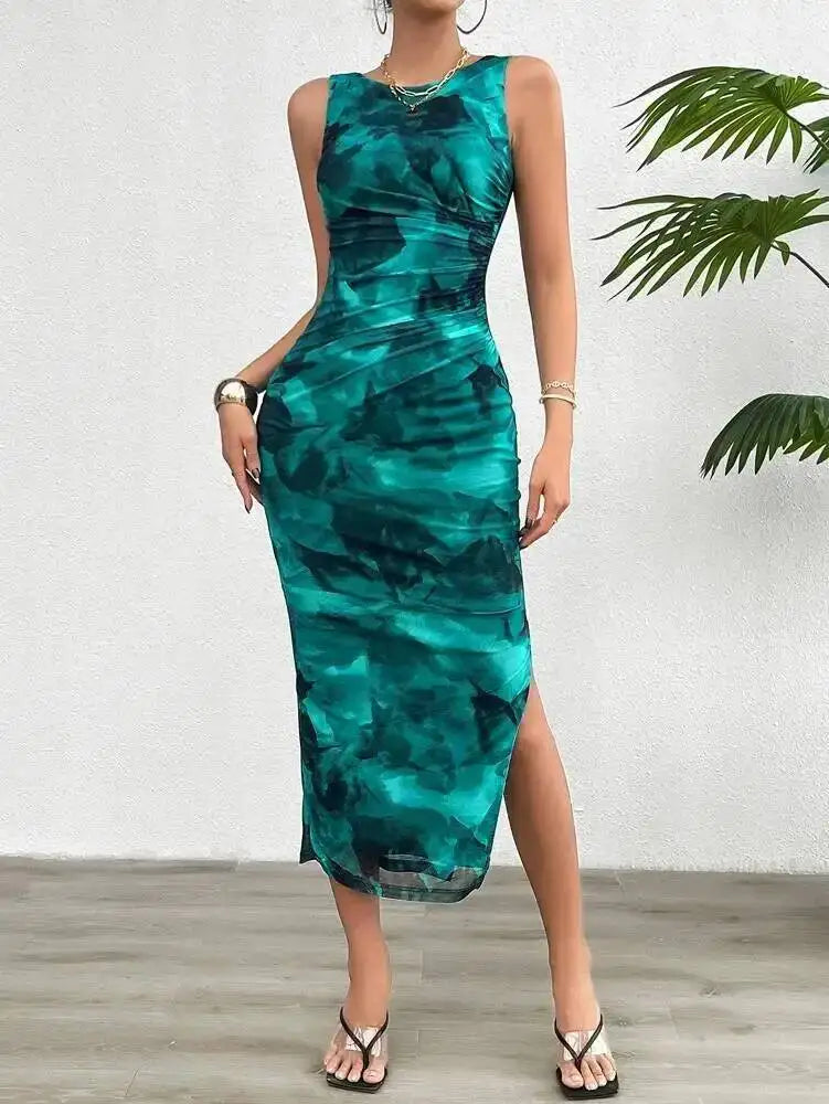 Robe moulante sans manches pour femmes
