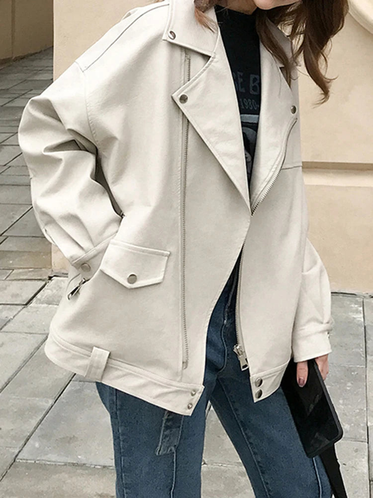 Blouson Femme en Similicuir – Style Streetwear Chic et Tendance