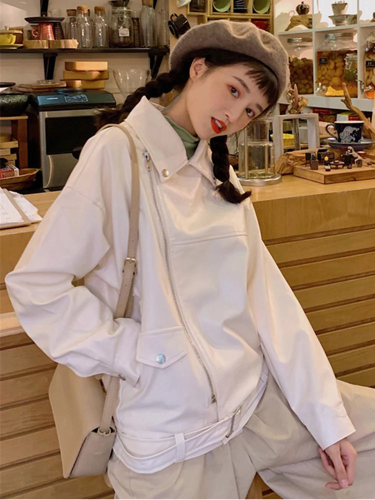 Veste perfecto femme noire en cuir synthétique