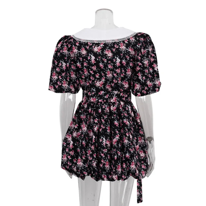 Robe courte élégante à imprimé floral pour femmes