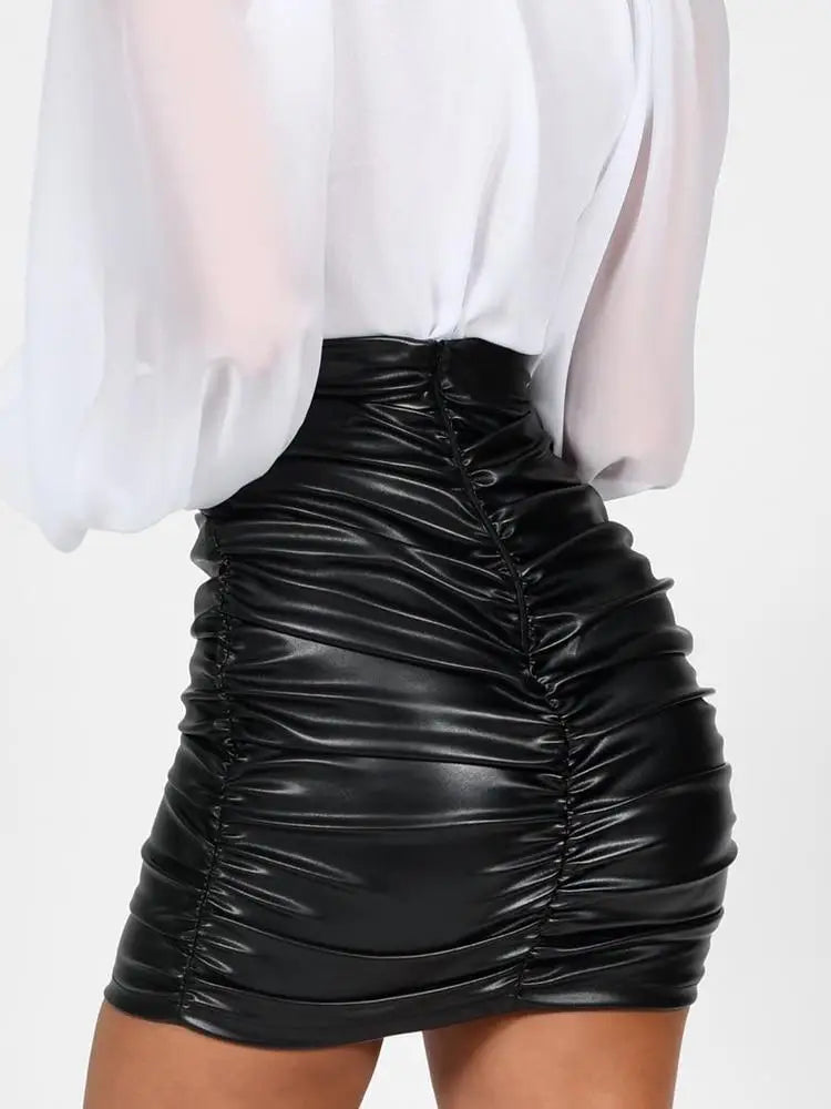 Jupe Plissée Femme – Similicuir
