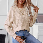 Pull à manches et col rond pour femmes