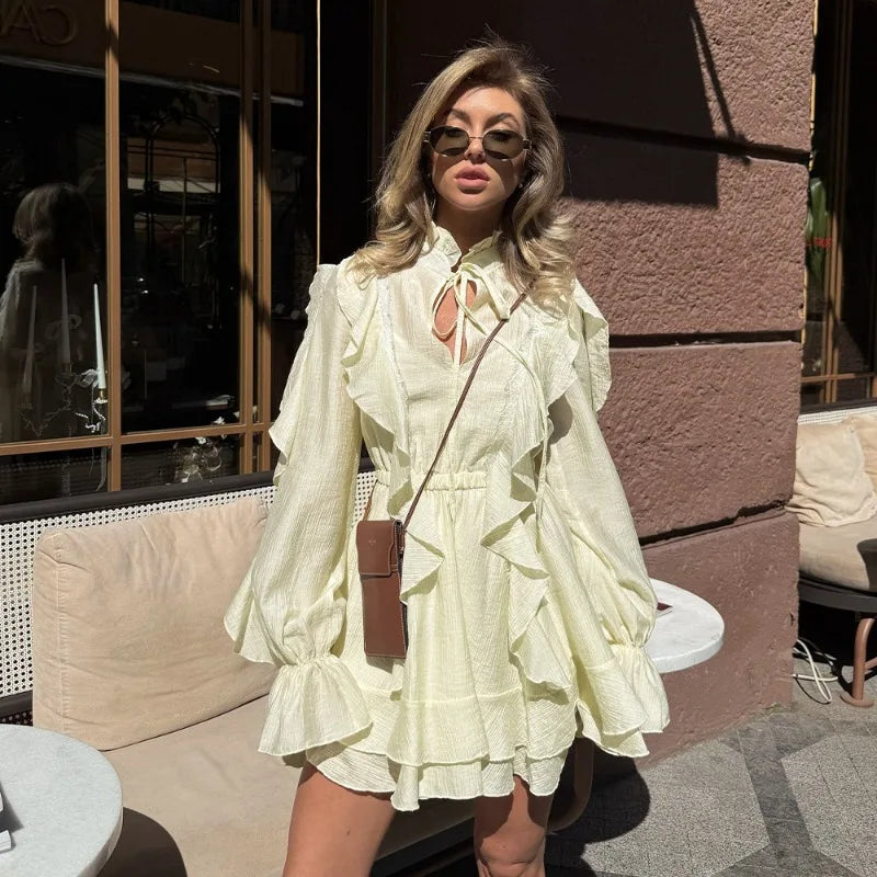 Robe mini à volants pour femmes