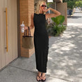 Robe maxi sans manches et dos nu pour femmes