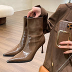 Bottines rétro à bout pointu pour femmes