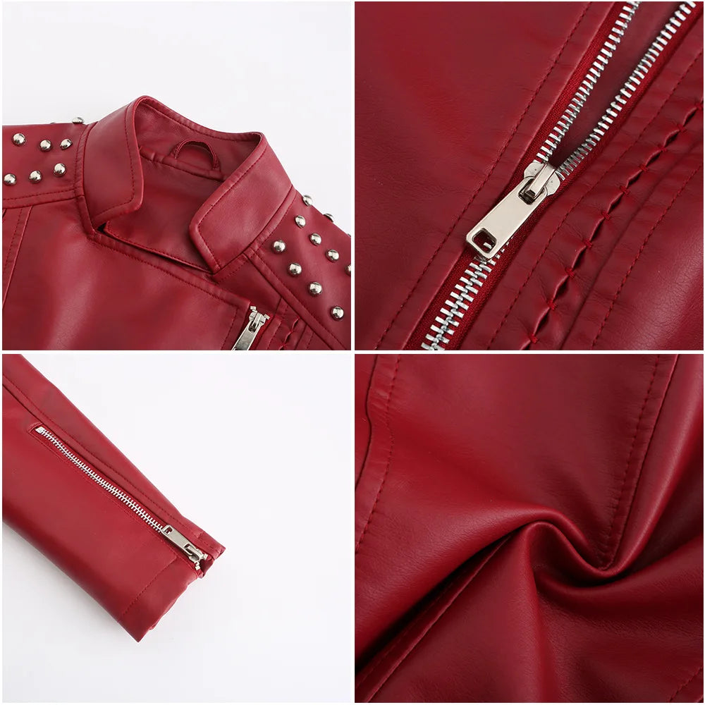 Veste en similicuir souple pour femmes