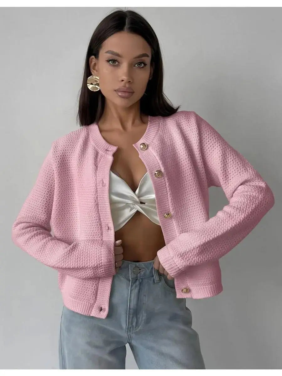 Cardigan en tricot ajouré pour femmes