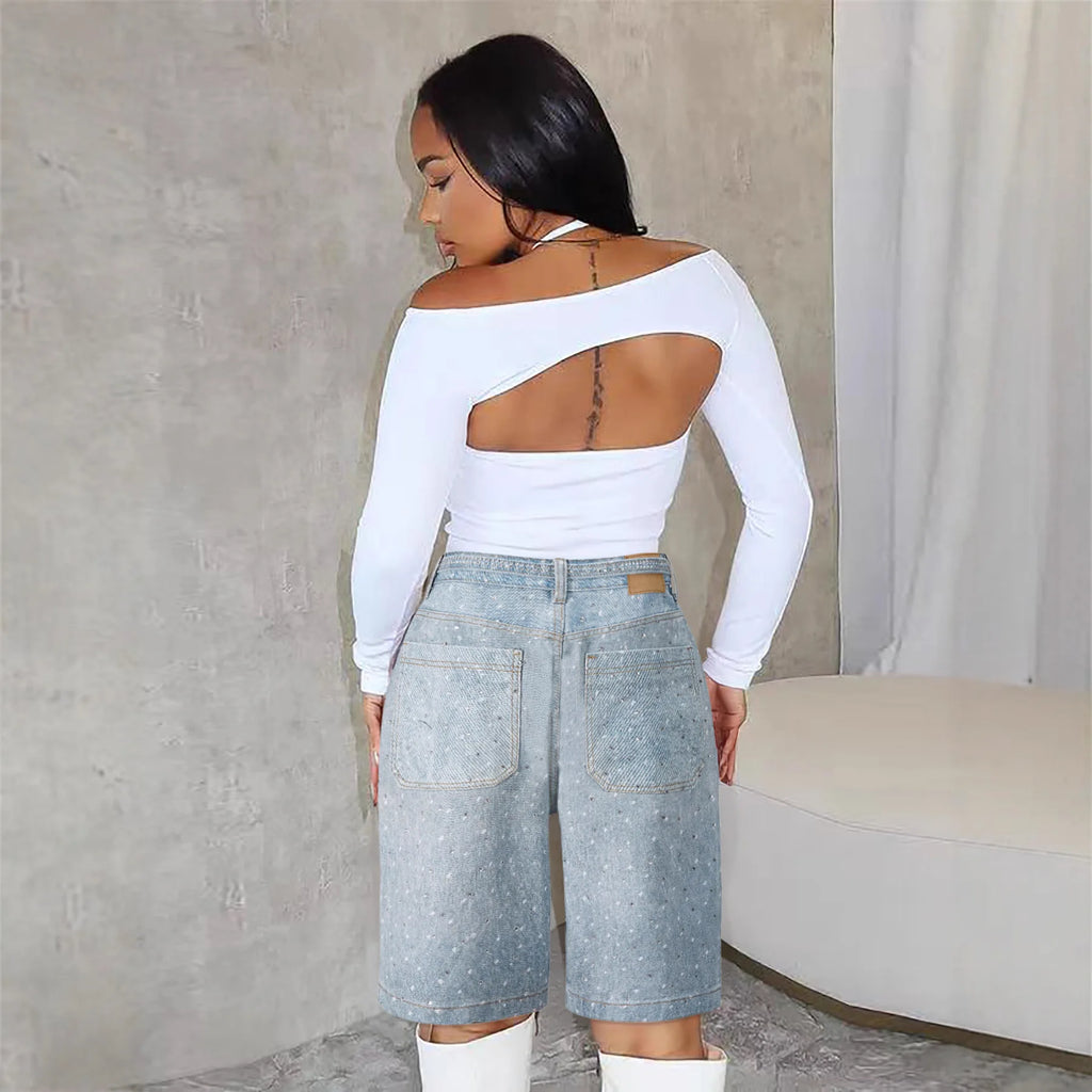 Jean capri ample en jean pour femmes