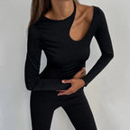 T-shirt manches longues col rond pour femmes