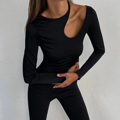 T-shirt Femme – Col Rond et Manches Longues