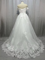 Robe de Mariée Personnalisée à Lacets dans le Dos, Grande Taille, Bouffante, Bling, Perlée, pour Patients