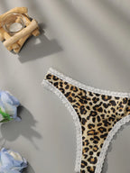 String en dentelle imprimé léopard pour femmes
