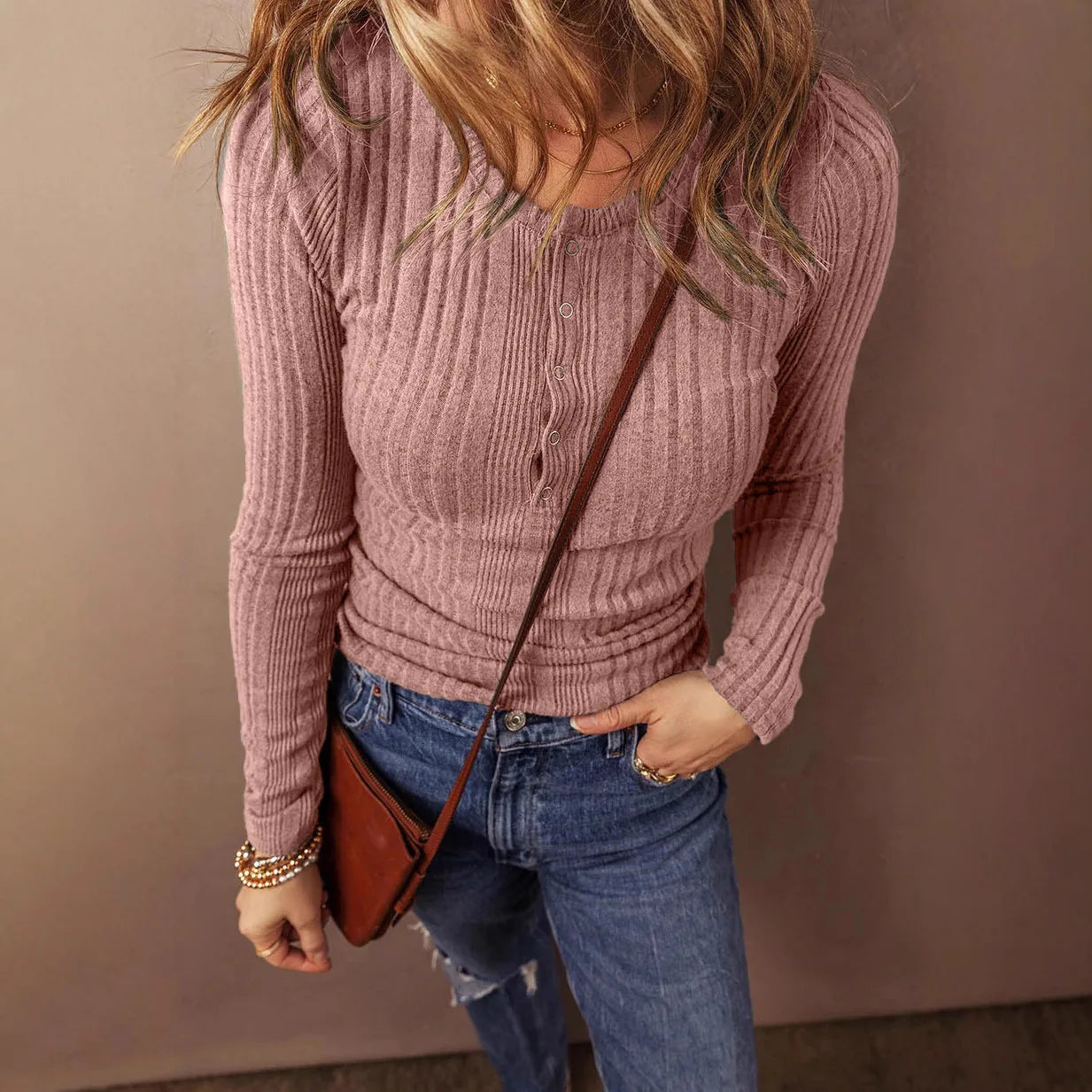 Pull en maille unie pour femmes