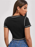T-shirt manches courtes col rond femmes