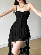 Robe à volants dos nu pour femmes