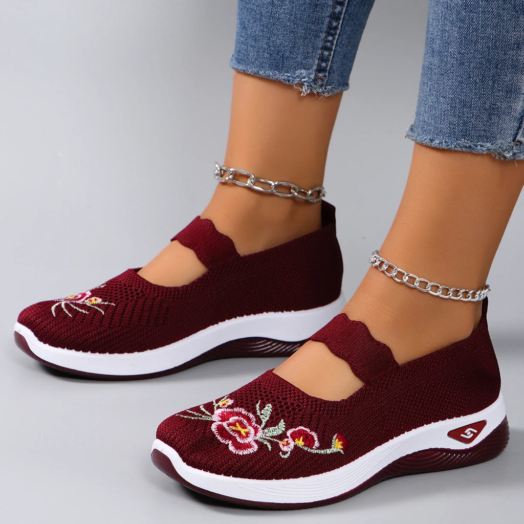 Chaussures plates d'été en maille respirante pour femmes