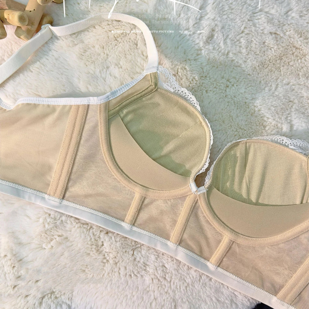Ensembles de lingerie soutien-gorge push-up en coton, culotte froncée pour femmes