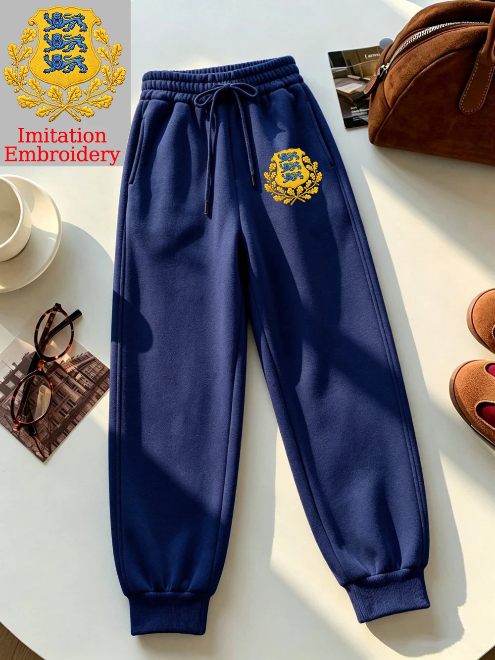 Pantalon de jogging imprimé emblème estonien pour femmes