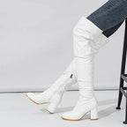 Bottes au genou en cuir verni pour femmes
