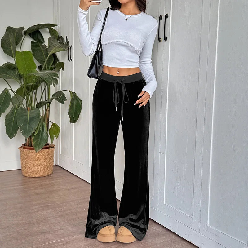 Pantalon évasé Baggy décontracté pour femmes
