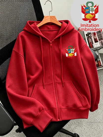 Sweat à Capuche Zippé Femme – Imprimé Pérou