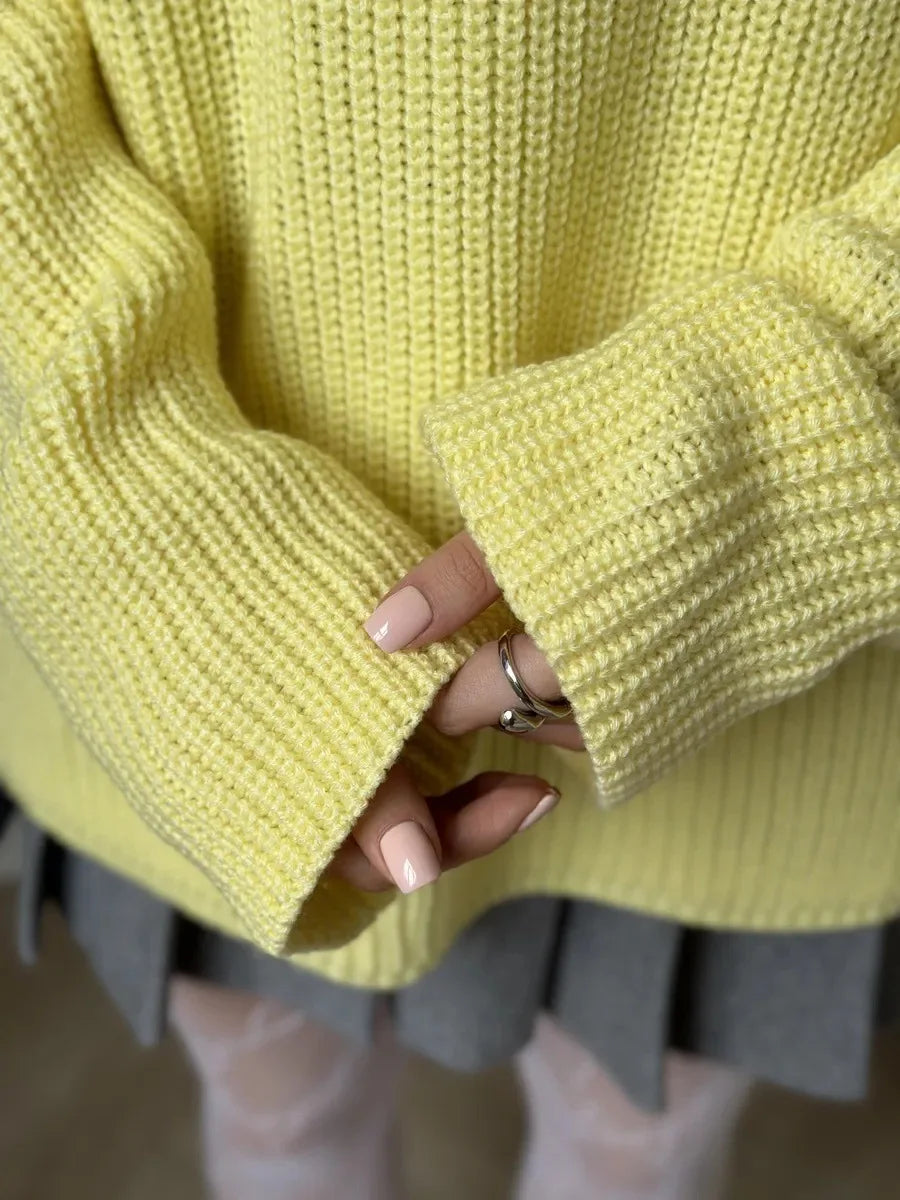 Pull basique tricoté col rond pour femmes