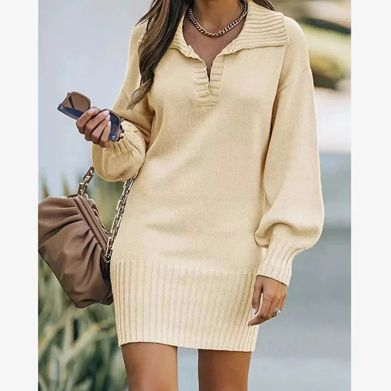 Robe pull mi-longue pour femmes