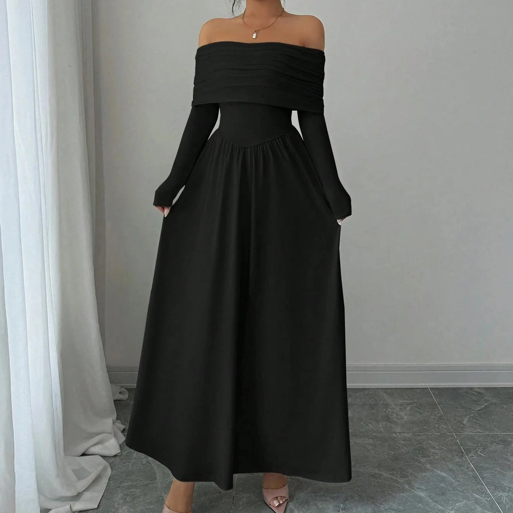 Robes longues et cintrées à coupe trapèze pour femmes