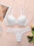 Ensemble soutien-gorge sexy brodé en dentelle pour femmes
