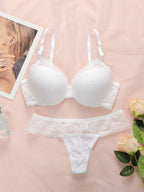Ensemble soutien-gorge sexy brodé en dentelle pour femmes
