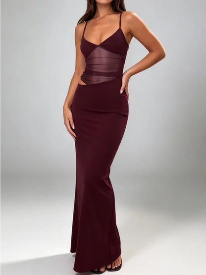 Robe Longue Sirène Femme – Maille Transparente