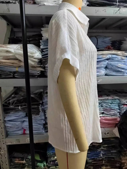 Chemisier de Plage Femme – Manches Courtes Brodées